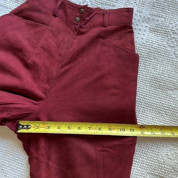 Vintage Red Suede Leather Pants XS - Picture 9 of 9